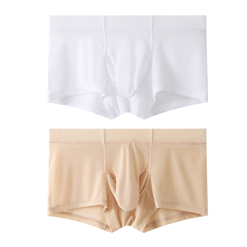 Men's Underwear Bullet Separation Elephant Nose Ice Silk Mask Striped Solid Color Men's Zhongshan Wholesale Boyshorts