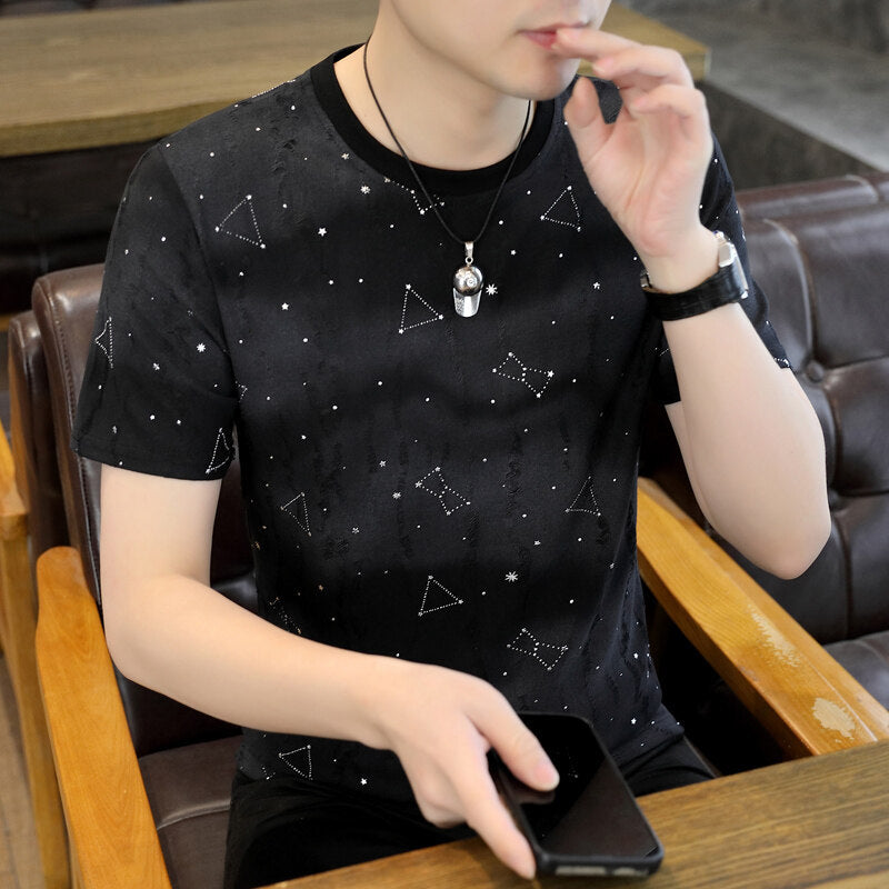 Ice Silk Short Sleeve T-shirt Casual Round Neck Top