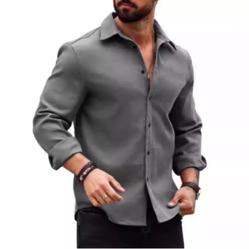 Men's Cotton And Linen Long Sleeve Shirt