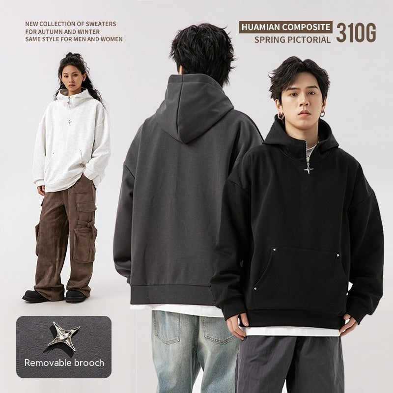 American Casual Sweatshirt Men's Hooded Pullover Coat