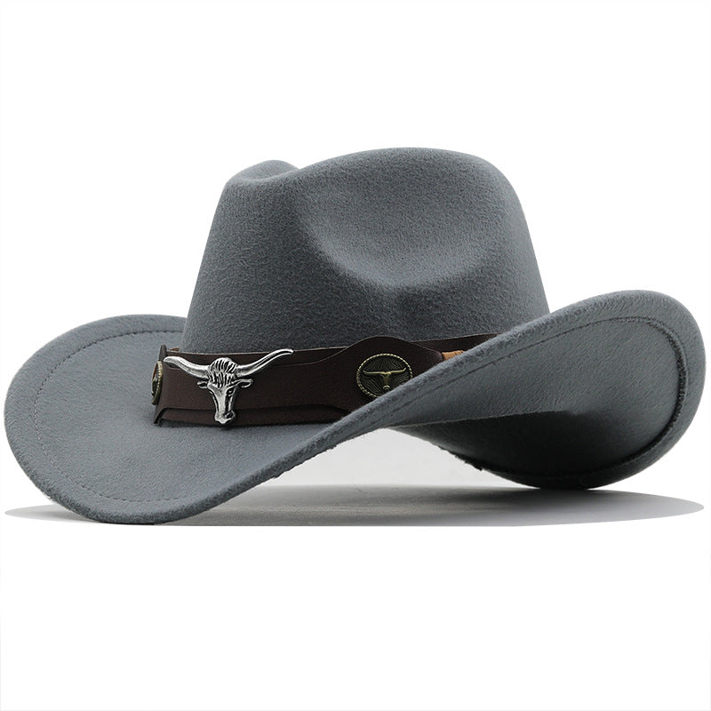 Fashion Woolen Western Denim Top Hat