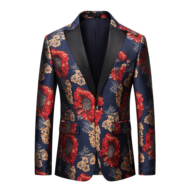 Men's African National Style Simple Printed Suit Jacket