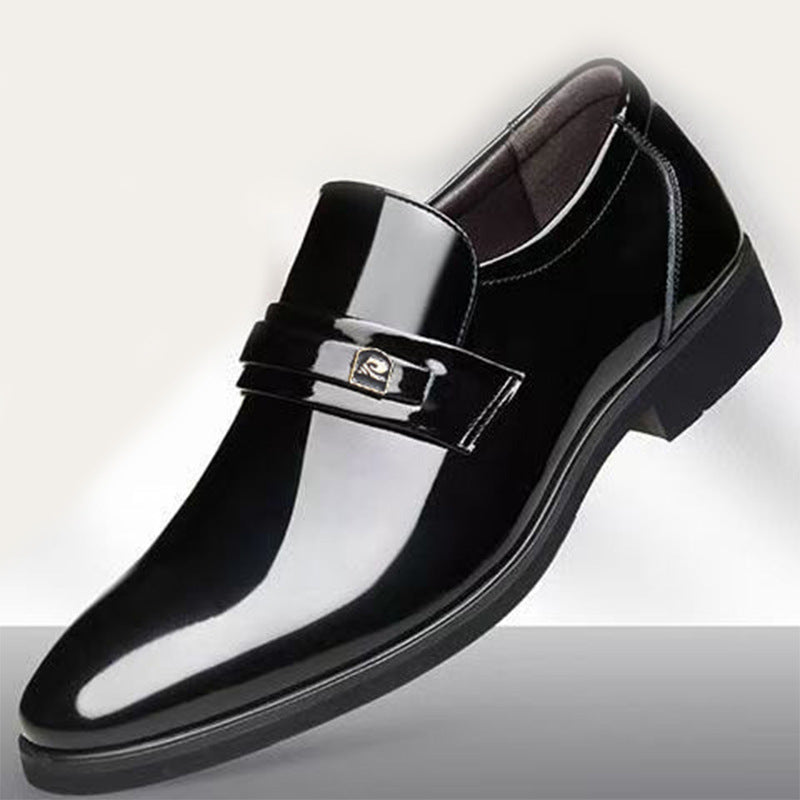 Dress Leather Shoes With A Mirror Like Slip On Design