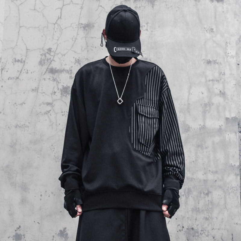 Striped Stitching Design Hong Kong Style sweater