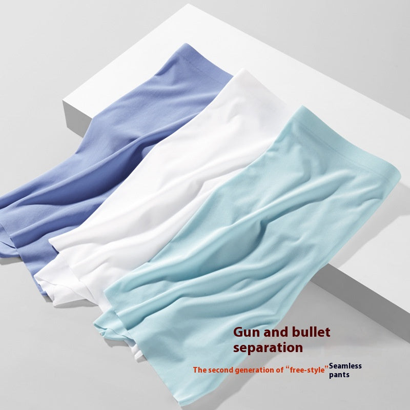 Ice Silk Bullet Separation Underwear Men's Boxers Thin Breathable Sexy Four-corner Shorts