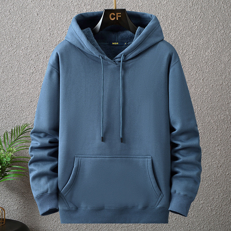 Winter Fleece-lined Pullover Hoodie