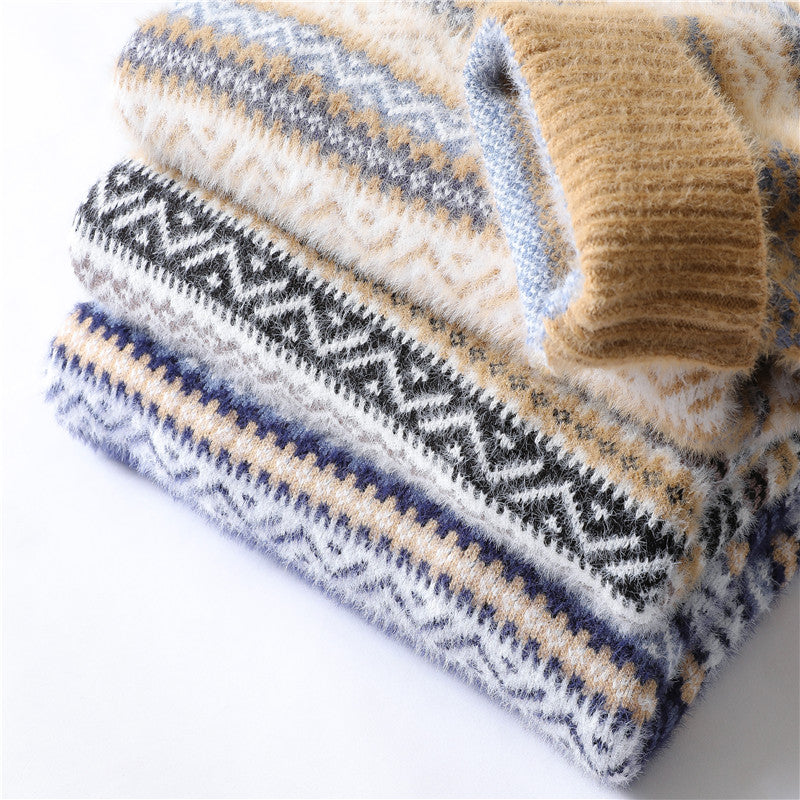 Autumn And Winter Mink Velvet Sweater Men's Knit Sweater