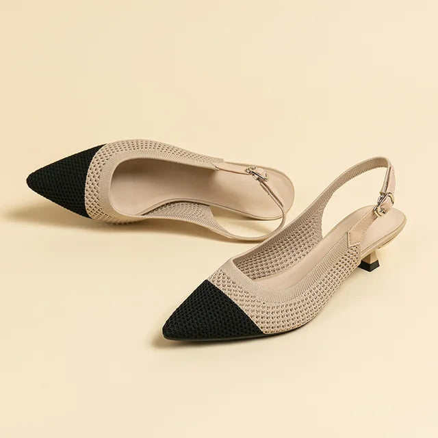 Flyknit Hollow Temperament Pointed Toe Toe High Heels Cooldown