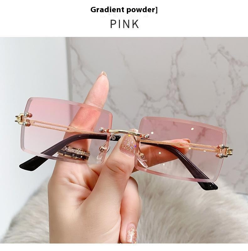 Frameless Trimming Sunglasses Fashion Ocean Lens