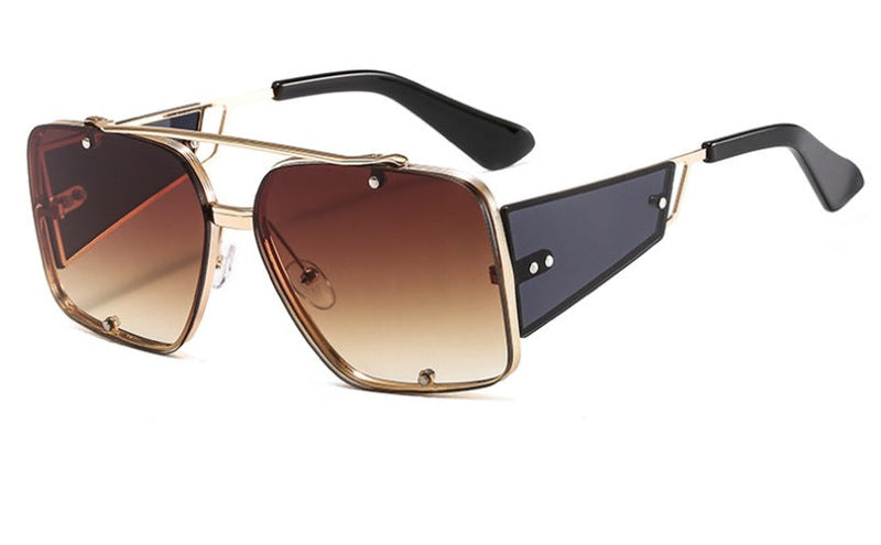 Retro Metal Big Frame Sunglasses