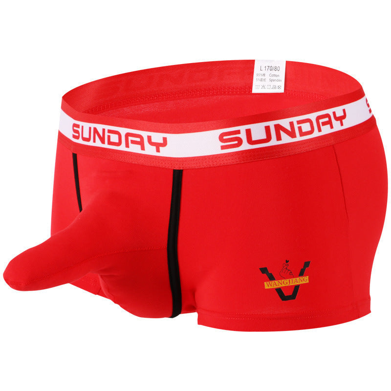 Mesh Elephant Nose Boxers Cotton Men's Bullet Separation Boxer Briefs