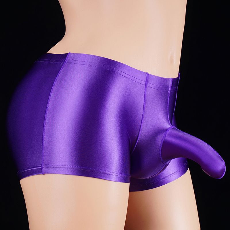 Aircraft Pants Men's Boxers Shiny Silky High Elastic Underwear Lift Shorts Breathable Tights