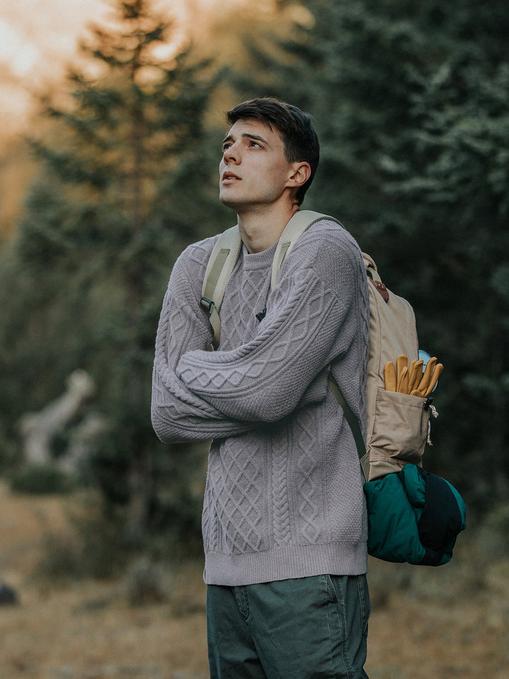 Winter Acrylic Cotton Blend Crew Neck 3D Diamond Cable Sweater