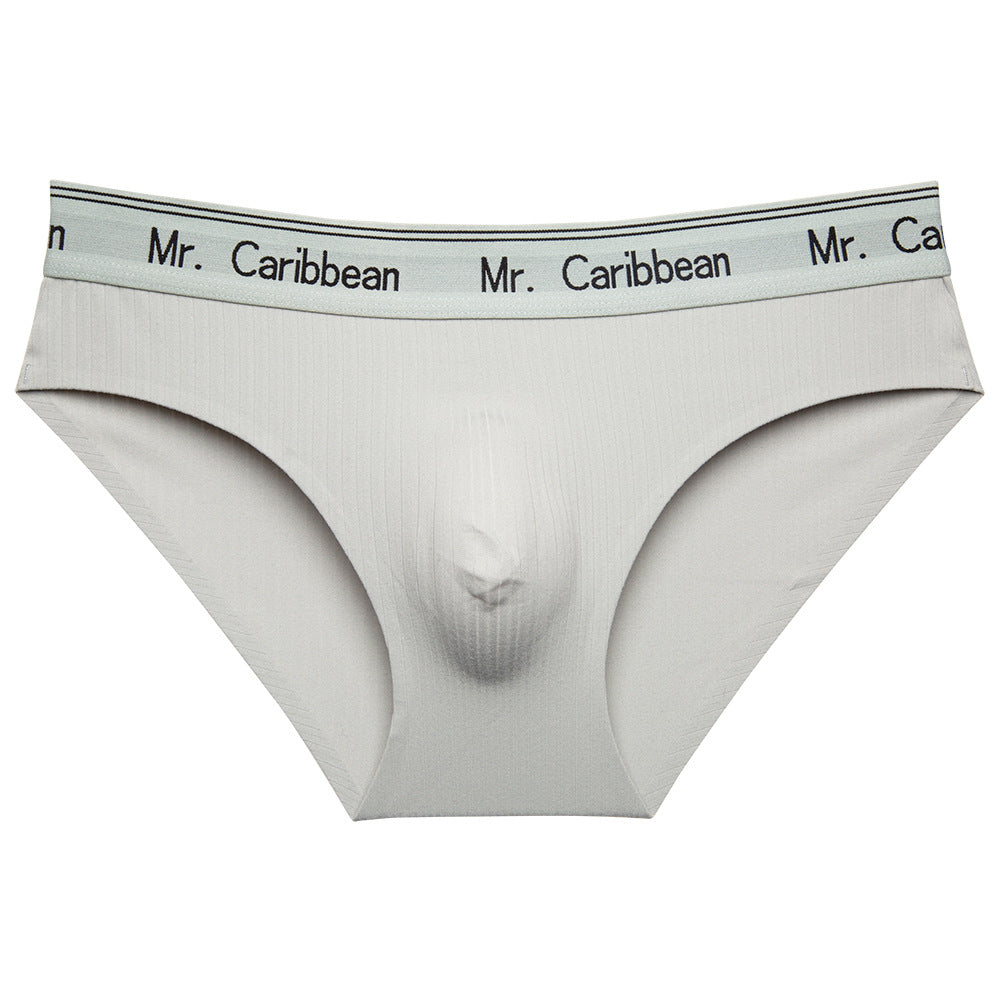 Men's Mid-waist Sports Style With Letters Heavy Soft Brushed 3D Pouch One-piece Briefs Underwear