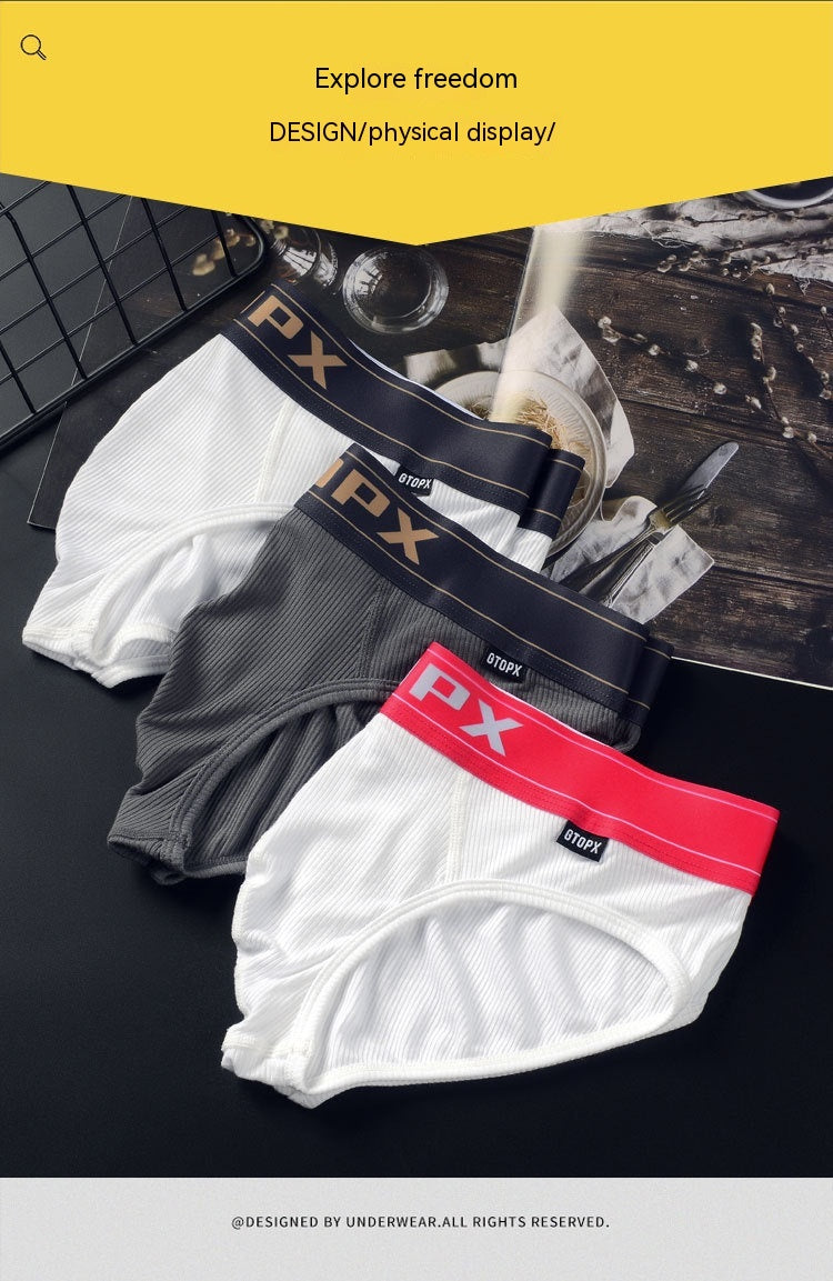 Summer Men's Low Waist Single Layer U Convex Thin Briefs Underwear