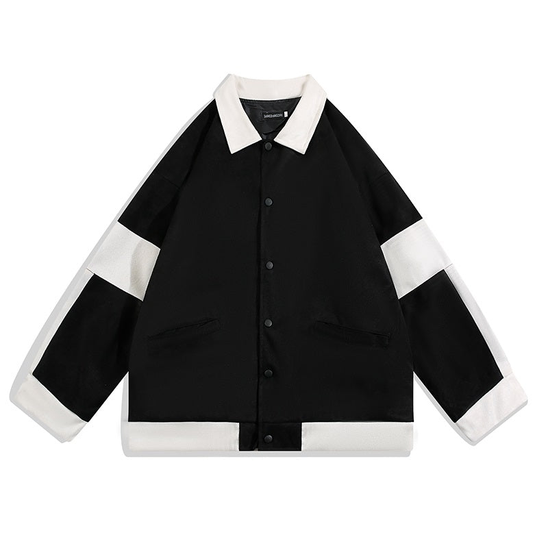 Casual Contrast Color Stitching Simple Jacket Trendy Boys