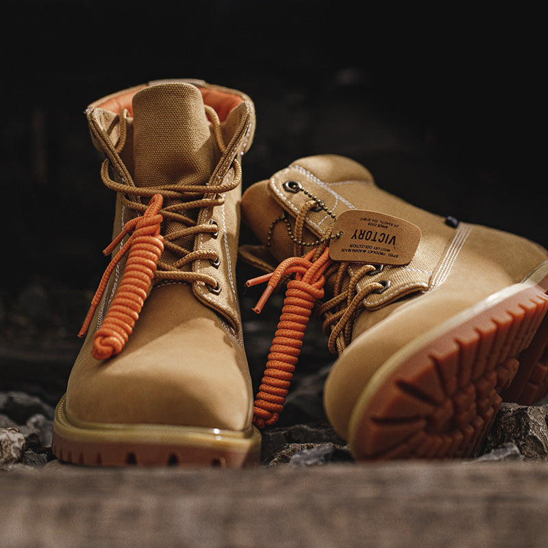 Autumn New Style Martin Boots High-top Rhubarb Boots British Style Tooling Men's Shoes