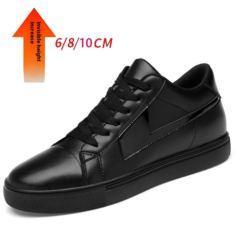 New Skateboard Cowhide Korean Style Height Increasing Insole Men's Shoes