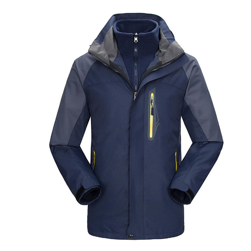 Winter Fleece-lined Thickened Three-in-one Shell Jacket Outdoor Windproof Waterproof Mountaineering Suit