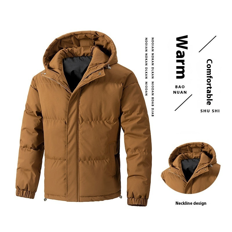 Winter Loose Hooded Cotton-padded Jacket Thickened Coat For Men