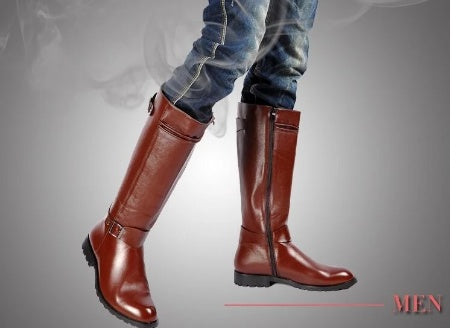 Men's High Denim Boots, Beautiful Simple and Popular Driving Boots