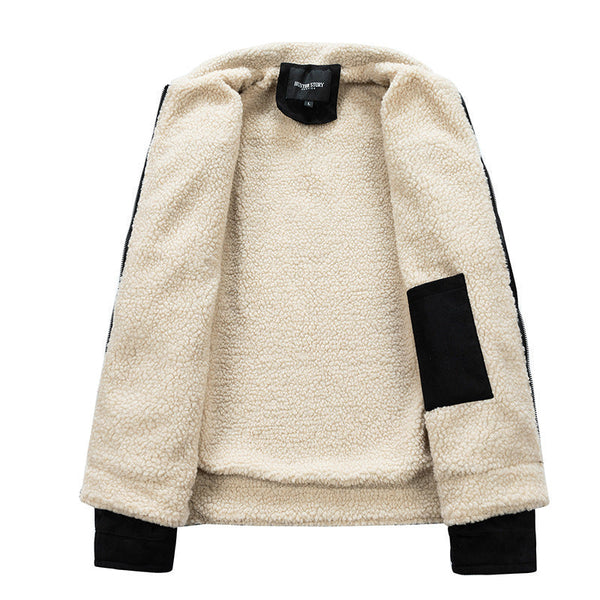 Men's Zipper Cardigan Casual Berber Fleece Coat