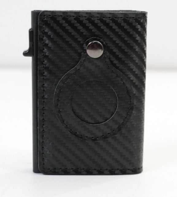 AirTag Wallet Anti Theft Bullet Card Bag Multi-functional Rfid Card Holder Men's Leather Slim Wallets For Airtag