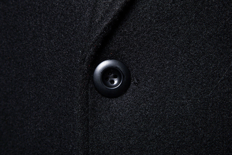 Men's Medium Length Woolen Coat