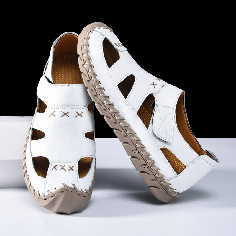 Men's Casual Hand-stitched Velcro Sandals