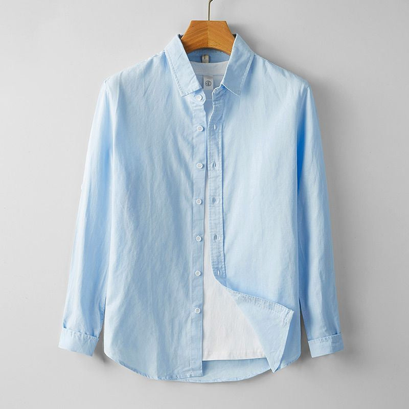 Men's Cotton And Linen Casual Long Sleeve Shirt