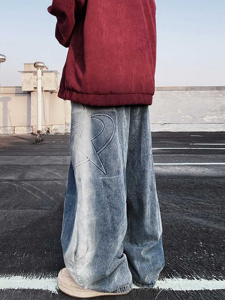 American Fashion Brand Vintage Mop Straight Jeans