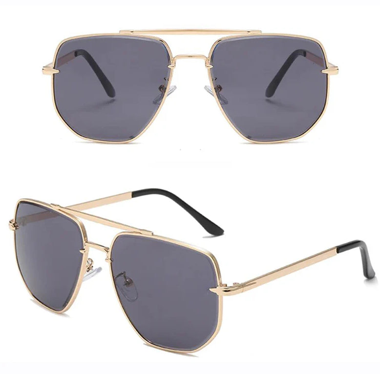 Men's Double Bridge Gradient Cut Sunglasses