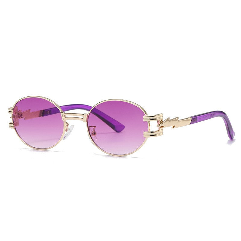 Round Frame Trendy Sun Protection Sunglasses