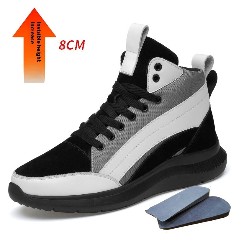 Height Increasing 6 Autumn And Winter Invisible Height Increasing Insole 8CM Men's Shoes