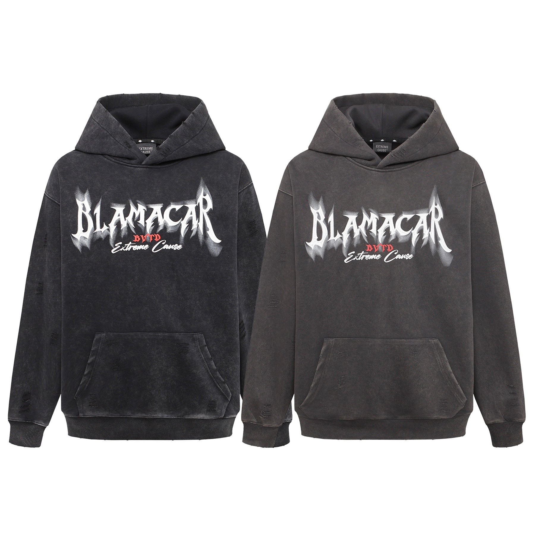 American Retro Heavy Washed Hoodie Design Sense Printed Hoodie