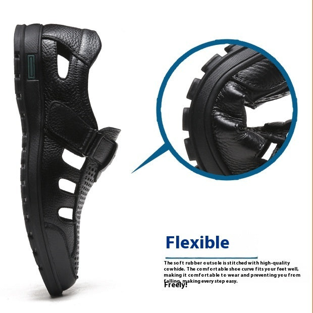 Men's Summer Hollow Breathable Leather Shoes