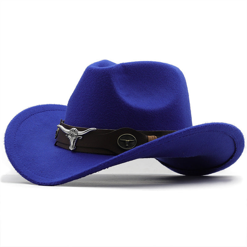 Fashion Woolen Western Denim Top Hat