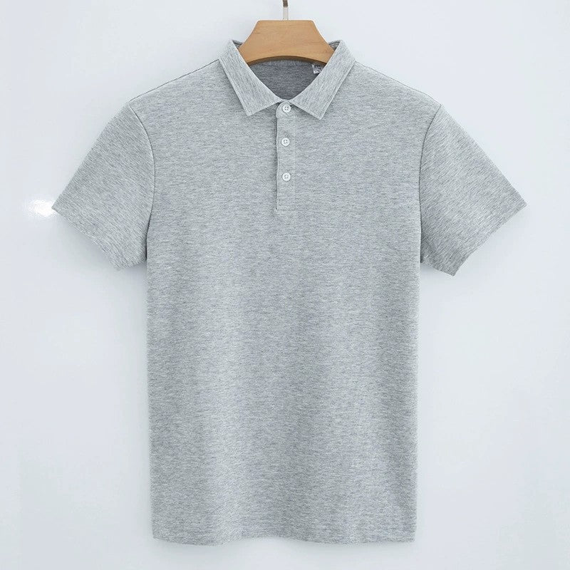 230g Double-sided Cotton Polo Shirt Men's T-shirt Short Sleeve Air Layer
