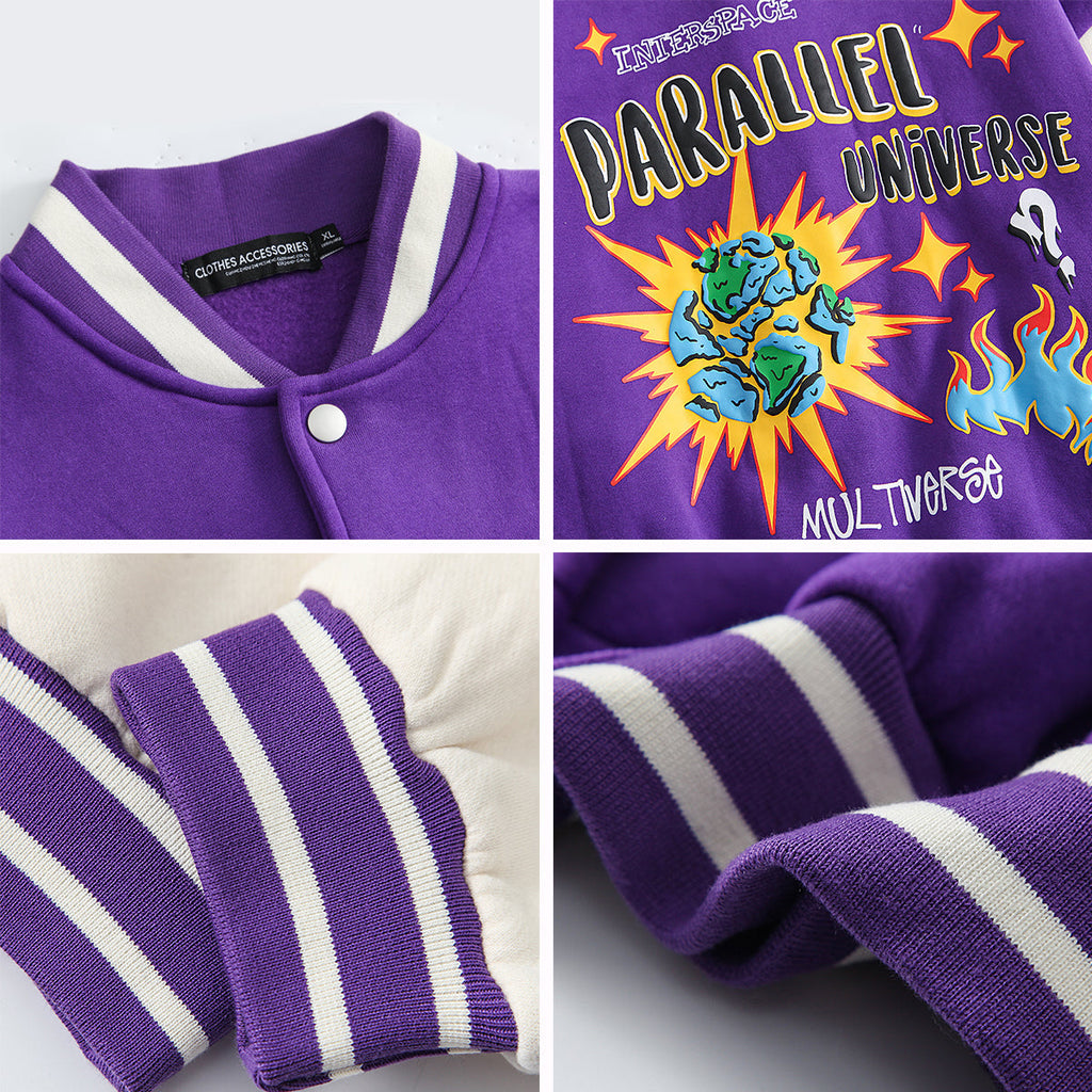 Baseball Uniform Women's American Style Street Loose Fleece Jacket