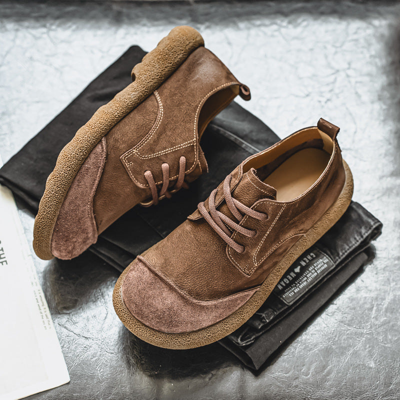 Casual Lace Up All Inclusive Birkenstock Men's Versatile Vintage Casual Leather Shoes