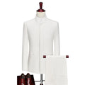 Men's Suit Set White Zhongshan Suit