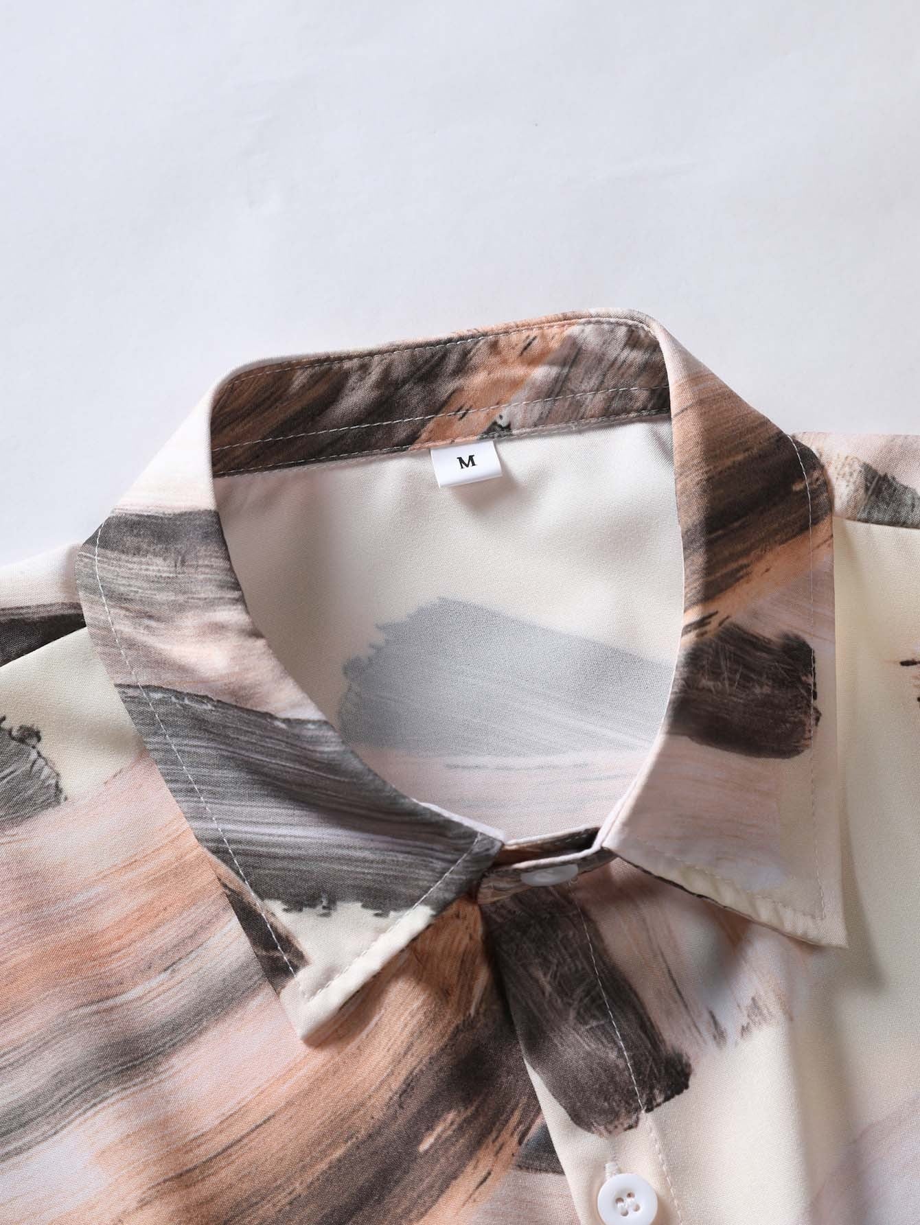 Plus Size Men's Casual Printing Short Sleeve shirt