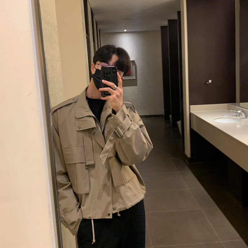 Loose Trend Two-piece Lapel Retro Work Jacket