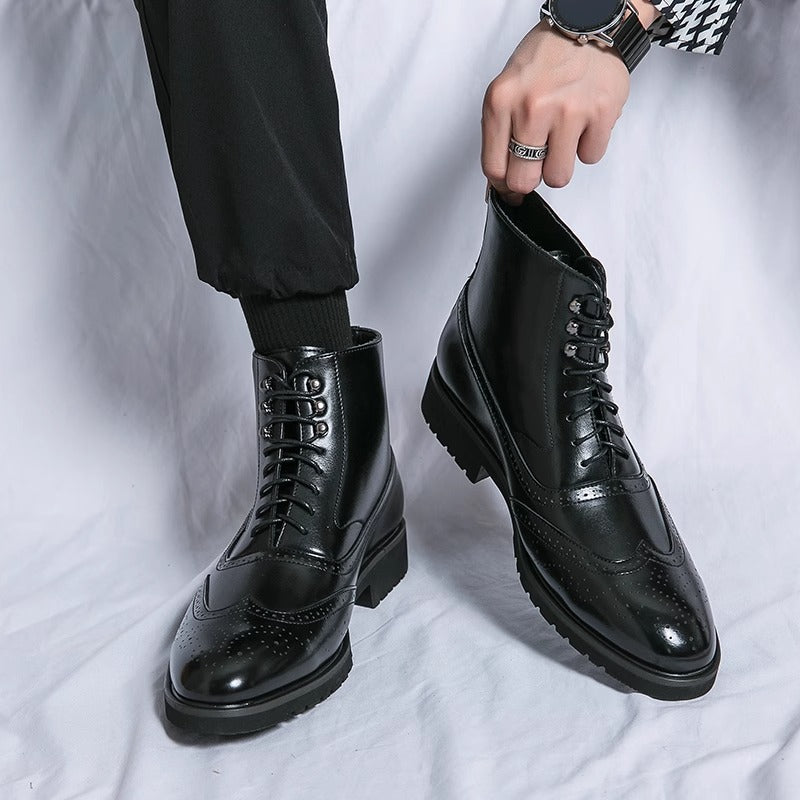 Mens Thick Sole Mid Top boots