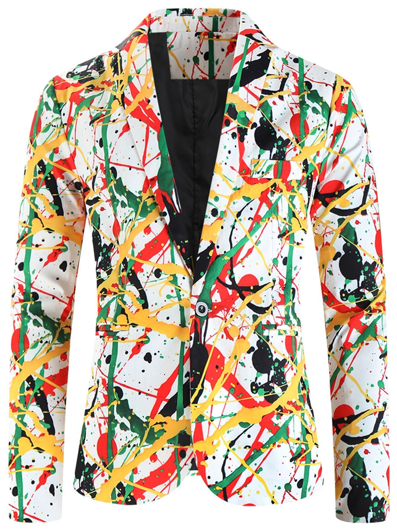 One Button Printing Leisure Suit Plus Size Men's Top