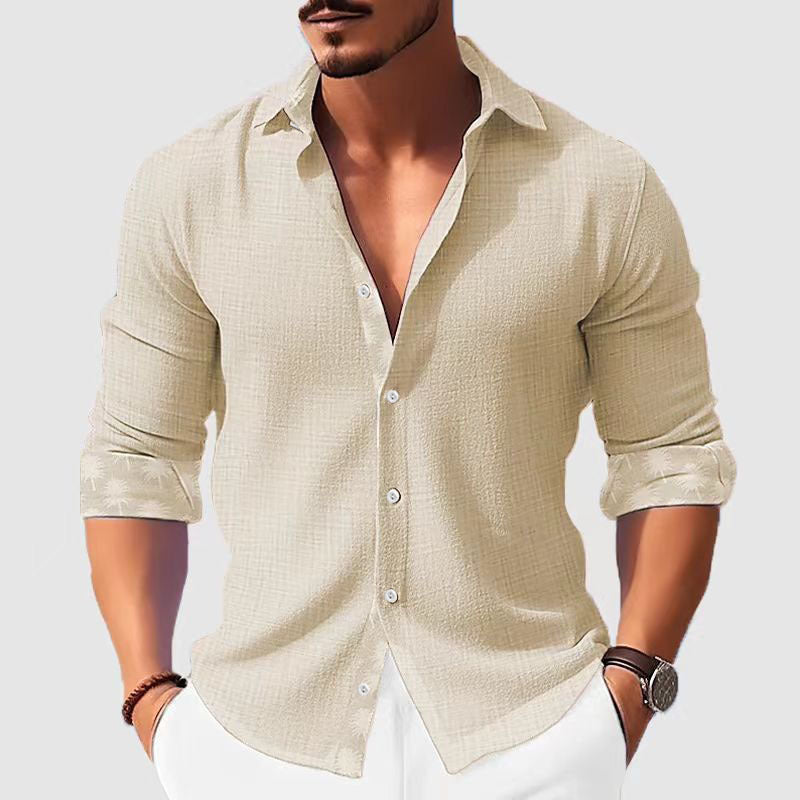 Printed Men's Clothing Fashion Long Sleeve Shirt