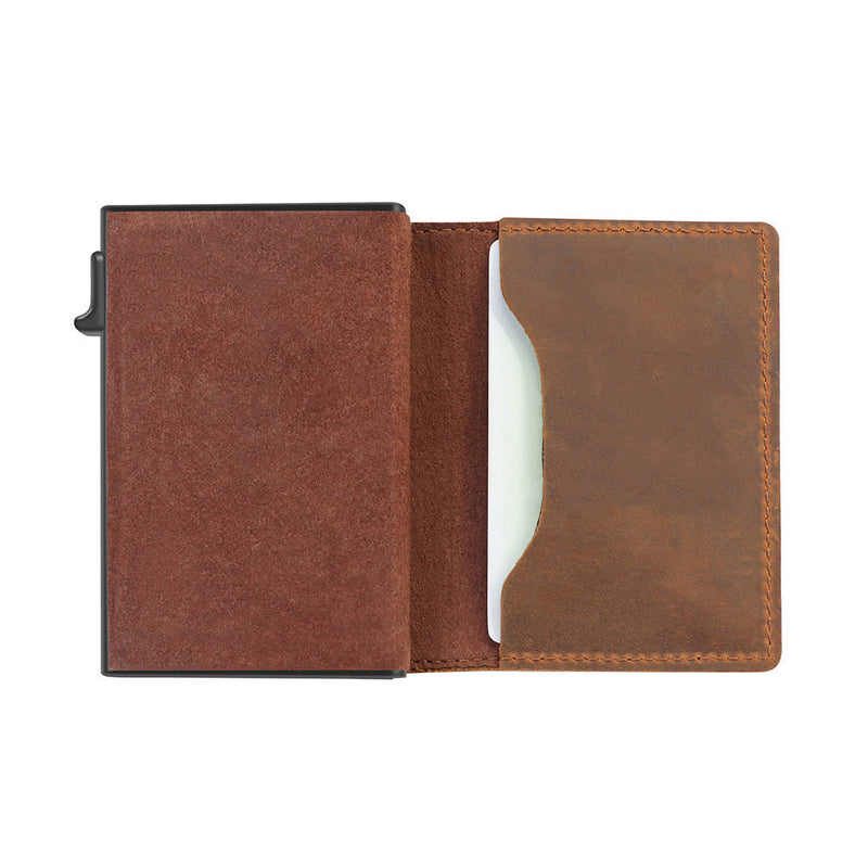 Rfid Card Holder Men Black Short Purse Small Leather Slim Wallets Mini Wallets For Airtag Air Tag