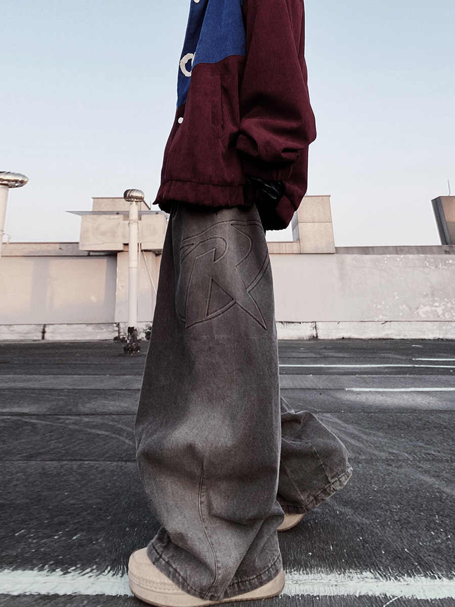 American Fashion Brand Vintage Mop Straight Jeans