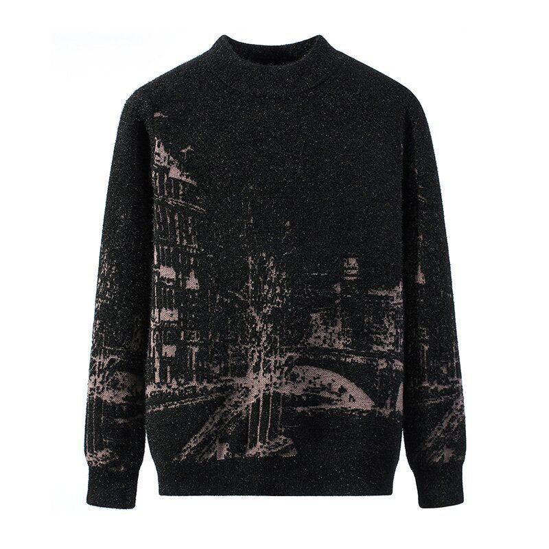 Autumn And Winter Round Neck Pullover Thick Sweater
