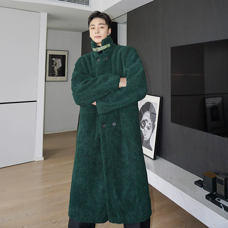 Coated Double Row Button Cashmere Versatile